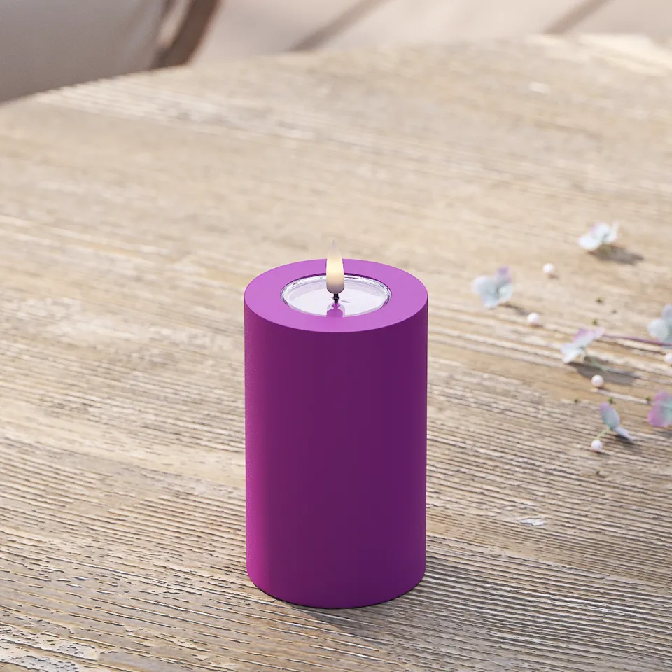deluxe-homeart-au-enleuchten-led-kerze-7-5x12-5-cm-violett-ip44 image 1