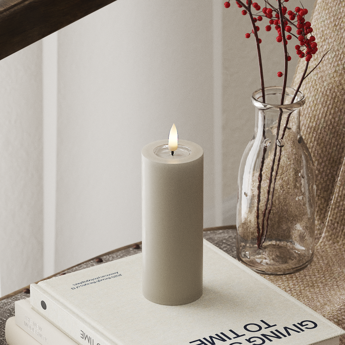 deluxe-homeart-blockkerzen-led-stumpenkerze-5x12-5cm-sand-real-flame image 1