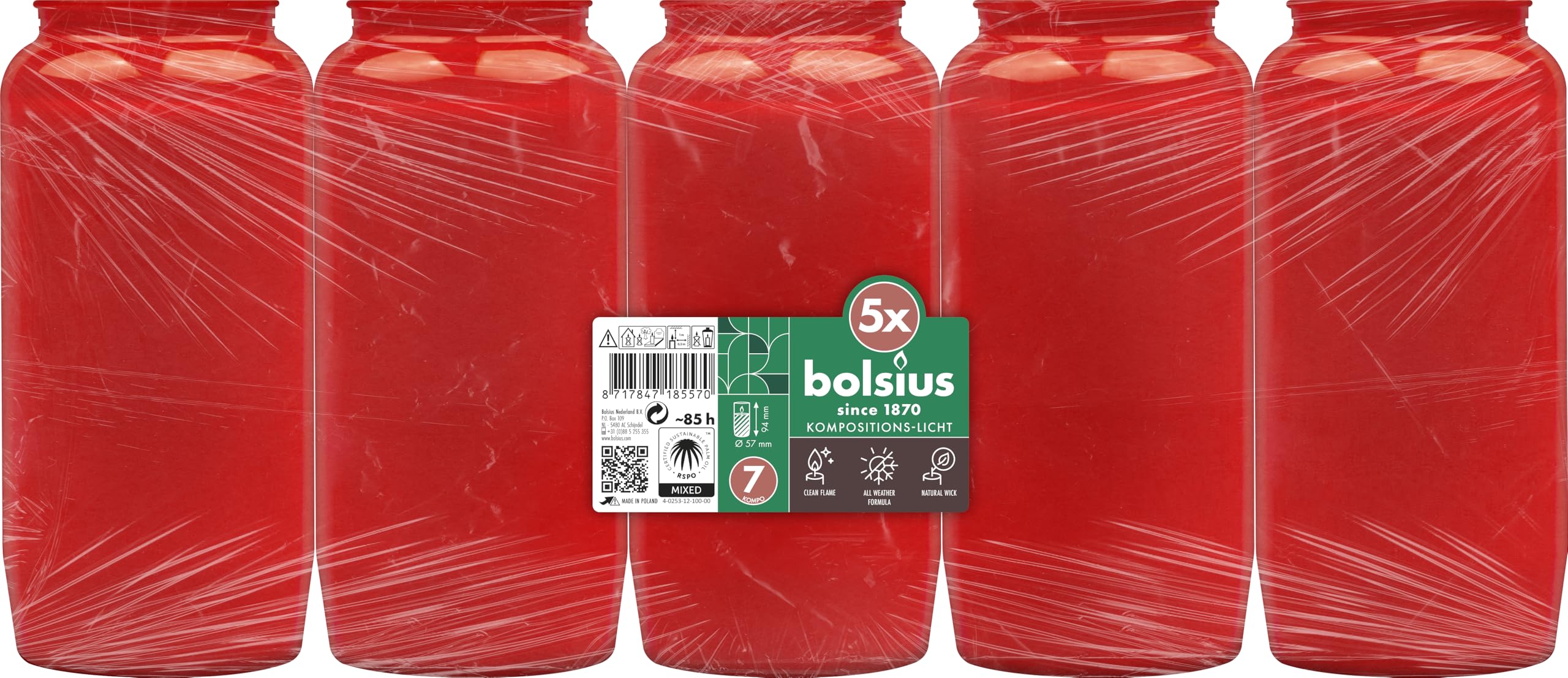 bolsius-grablichte-kompositionslicht-rot-85h-5-st-ck image 1