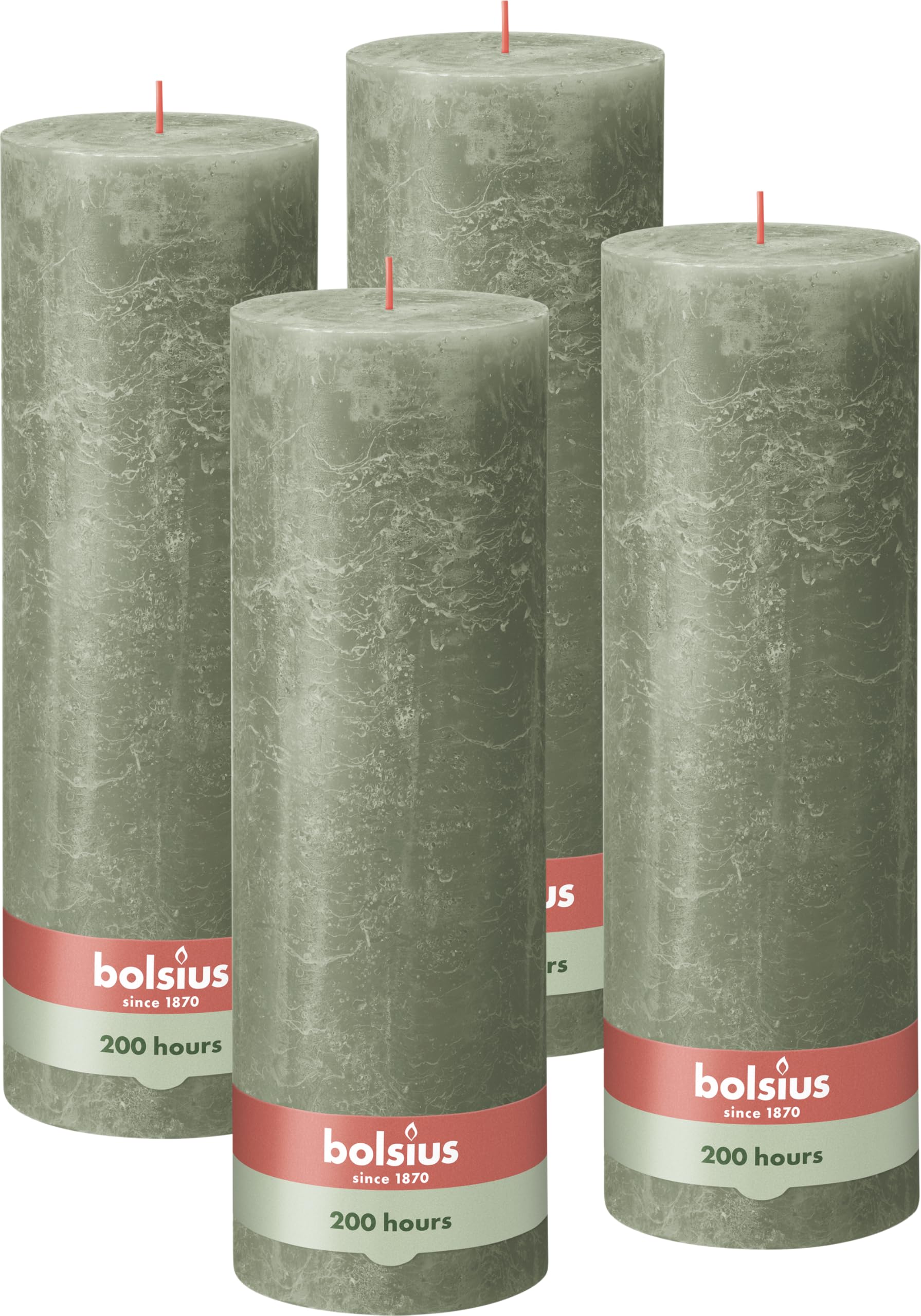 bolsius-rustik-stumpenkerze-olivengr-n-30x10cm-4-st-ck image 1
