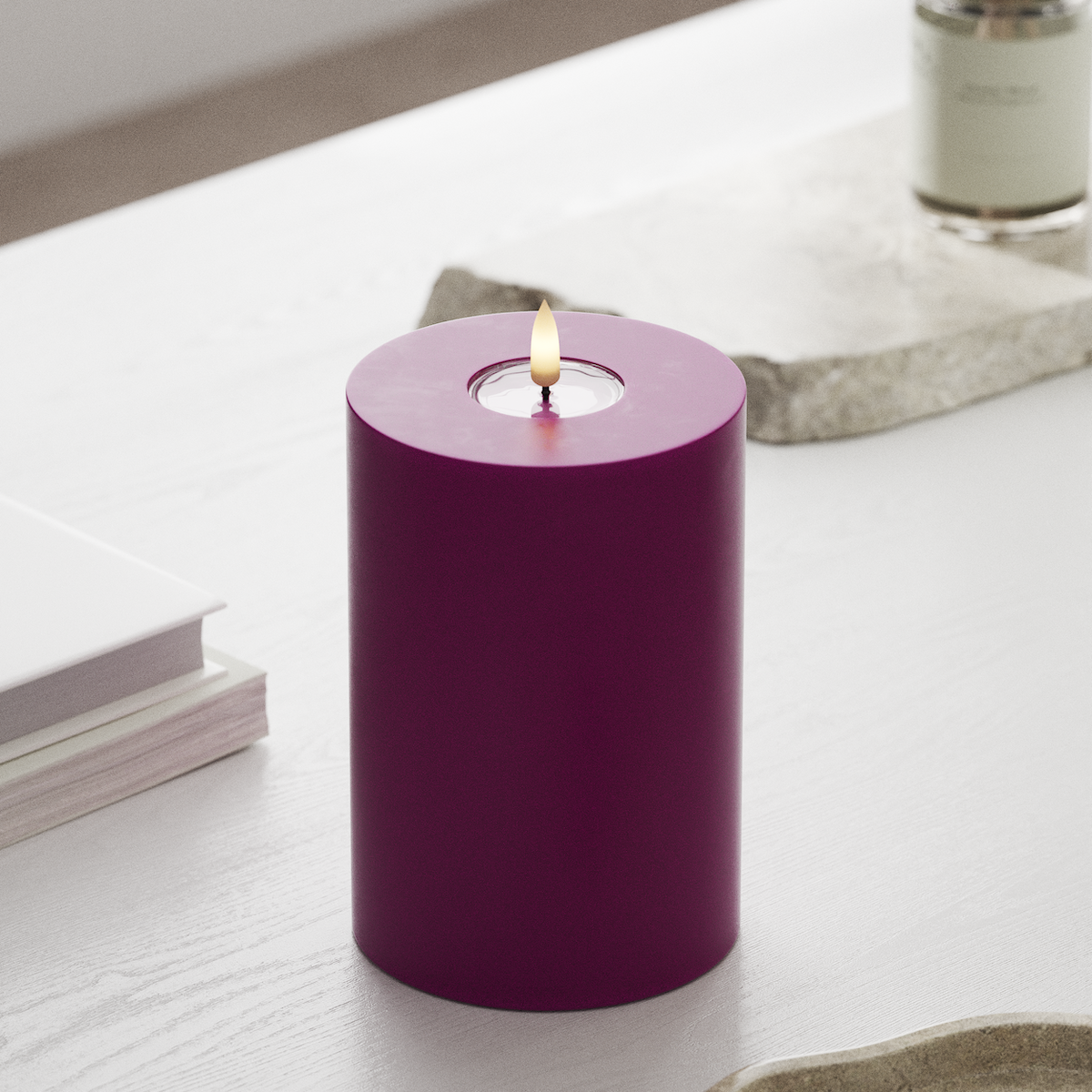 deluxe-homeart-blockkerzen-led-blockkerze-10x15cm-violett-wachs image 3