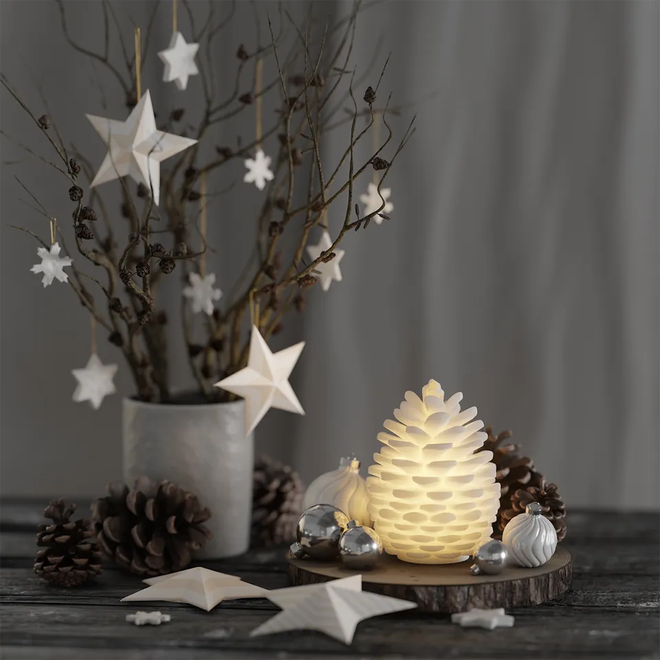 deluxe-homeart-saisons-led-tannenzapfen-13-cm-deko image 1