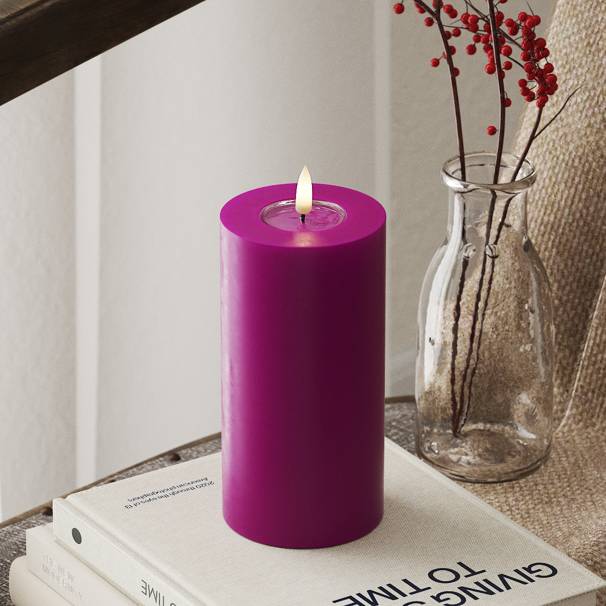 deluxe-homeart-blockkerzen-led-blockkerze-7-5x15-cm-violett image 1