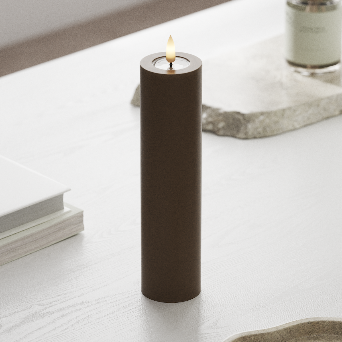 deluxe-homeart-blockkerzen-led-blockkerze-5x20-cm-karamell-real-flame image 3