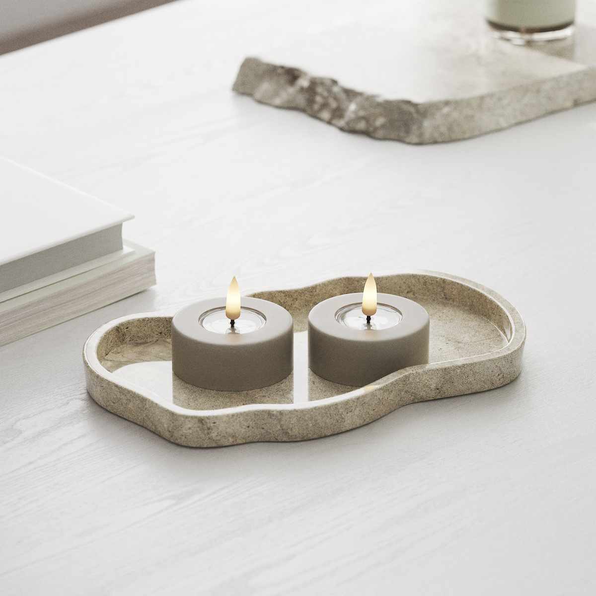 deluxe-homeart-teelichter-led-jumbo-teelicht-2er-sand-real-flame image 3