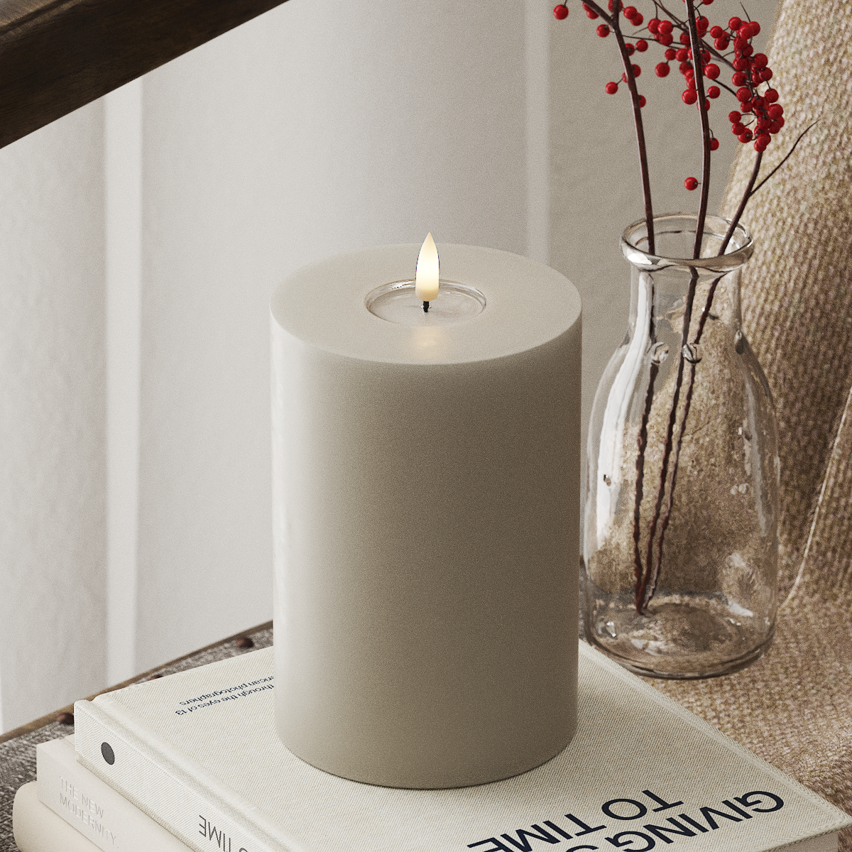 deluxe-homeart-blockkerzen-led-blockkerze-10x15cm-sand-wachs image 1