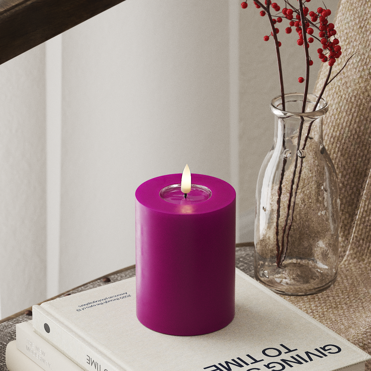 deluxe-homeart-blockkerzen-led-blockkerze-7-5x10-cm-violett image 1