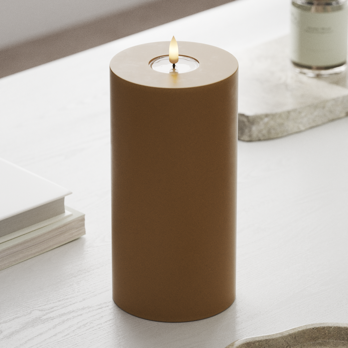 deluxe-homeart-blockkerzen-led-kerze-10x20-cm-curry-real-flame image 3