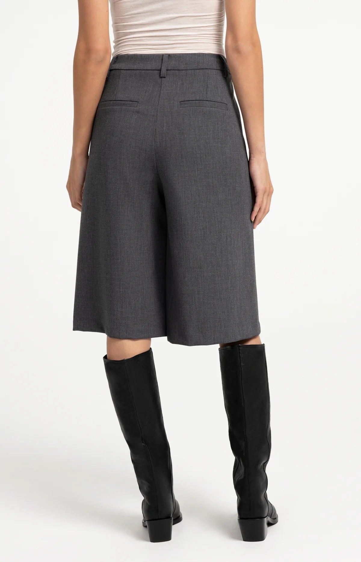 yaya-bermuda-shorts-grau-melange-weites-bein-knielang image 3