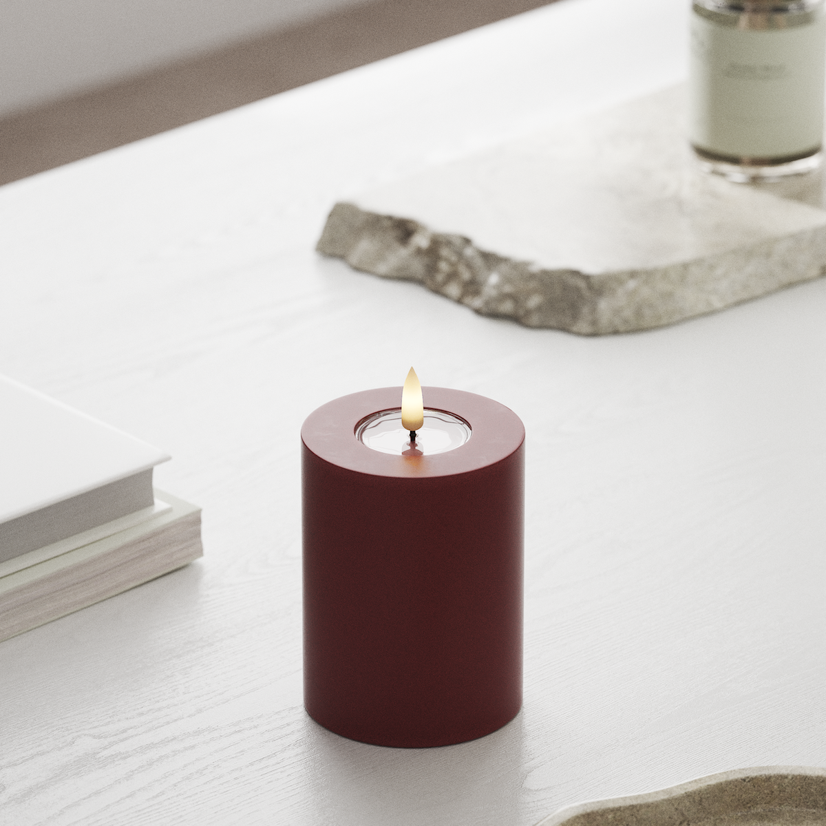 deluxe-homeart-blockkerzen-led-blockkerze-7-5x10cm-bordeaux-wachs image 3
