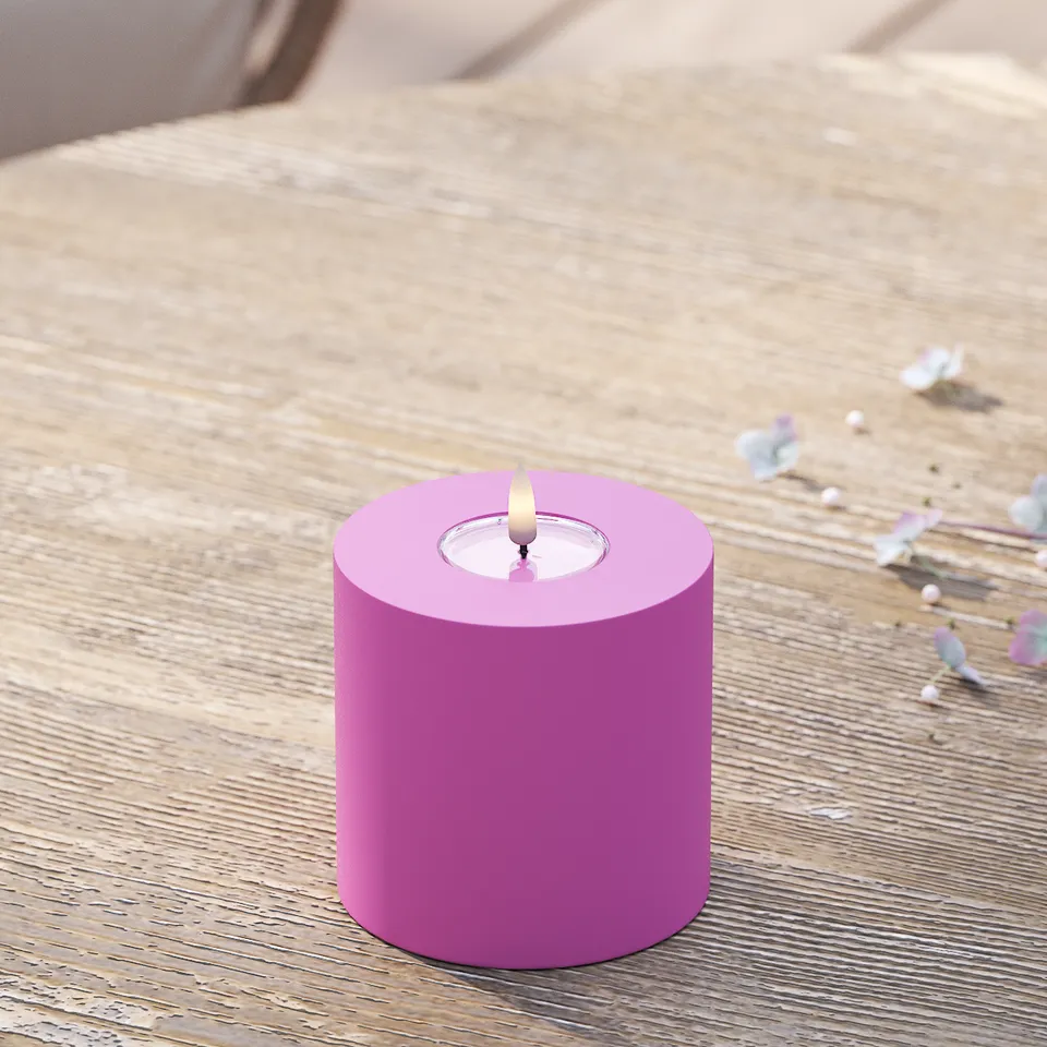 deluxe-homeart-au-enleuchten-led-blockkerze-10x10-cm-magenta-ip44 image 1