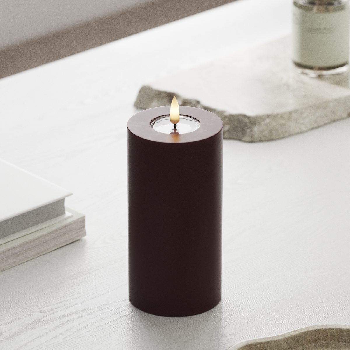 deluxe-homeart-blockkerzen-led-blockkerze-7-5x15-cm-burgunderrot-real-flame image 3