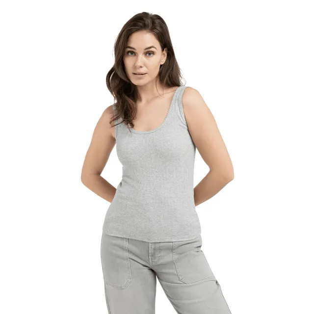 yaya-geripptes-top-rmellos-grau-melange-basics image 1