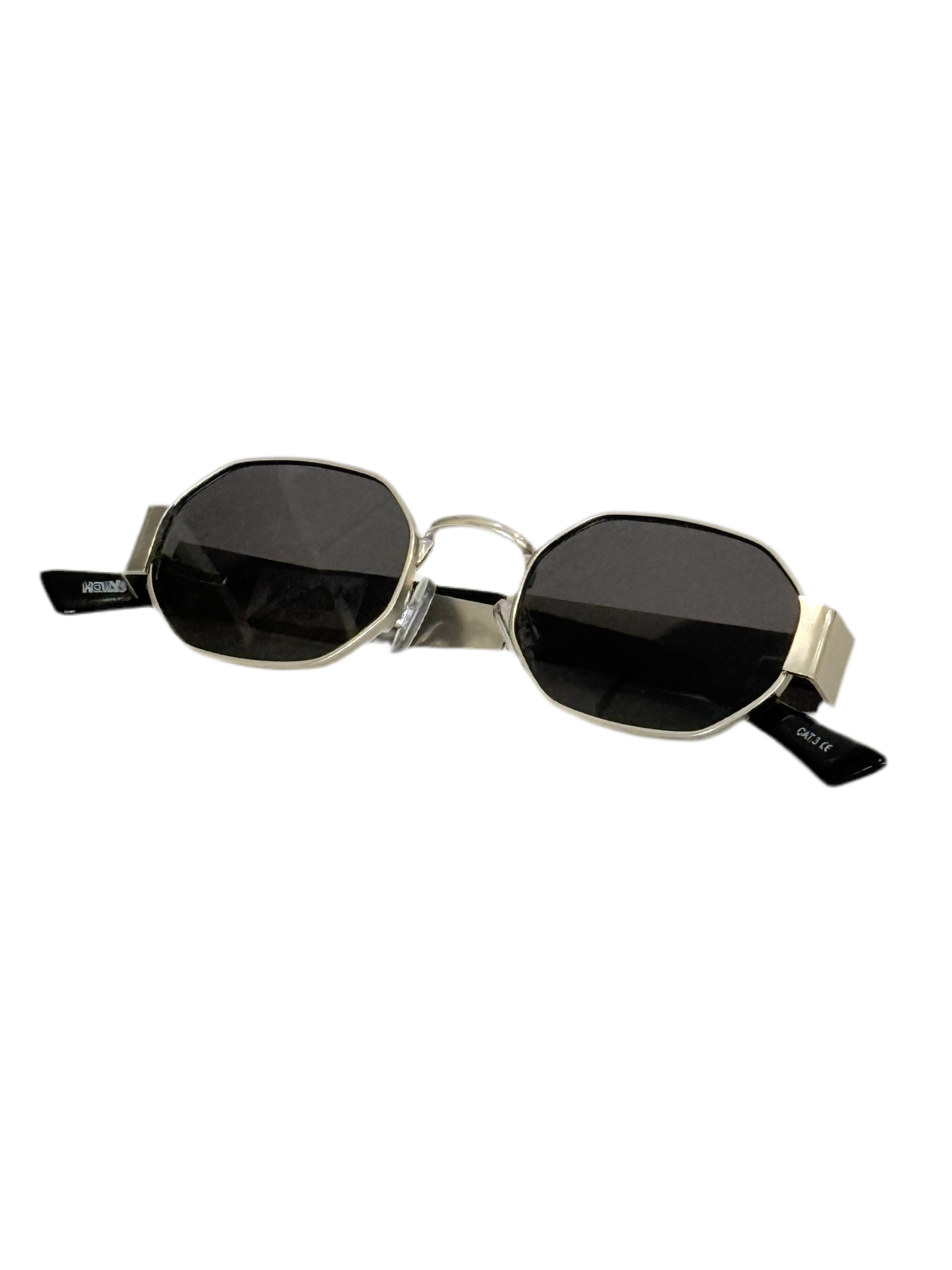 hailys-leni-sonnenbrille-silber-grau-achteckig-uv400 image 1