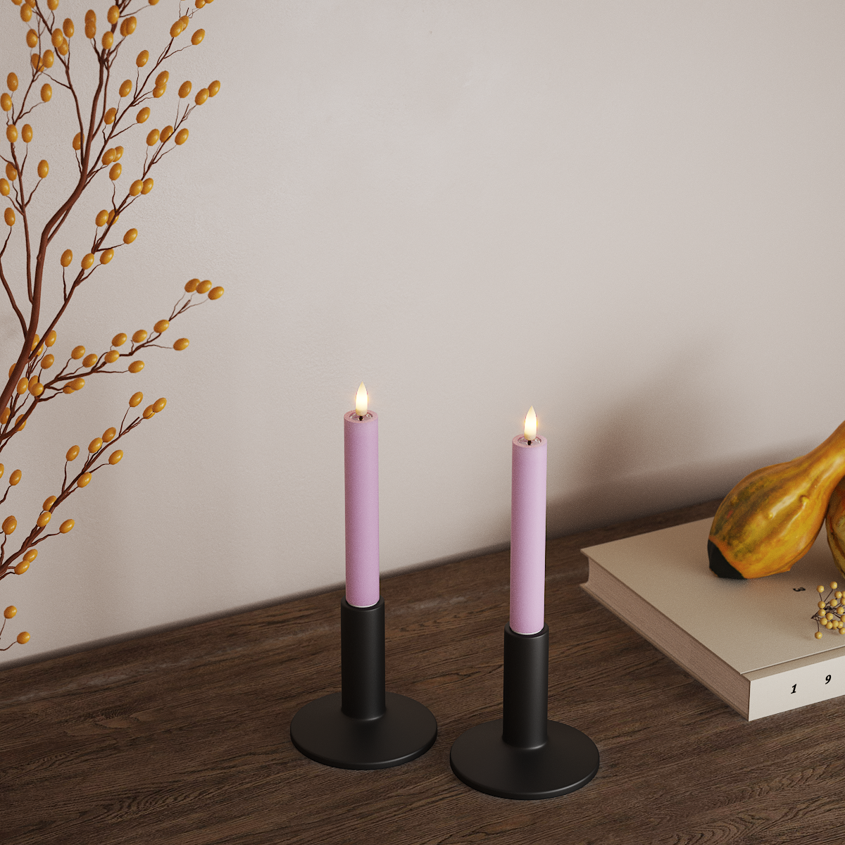 deluxe-homeart-stabkerzen-led-lavendel-15-cm-2-st-ck image 2