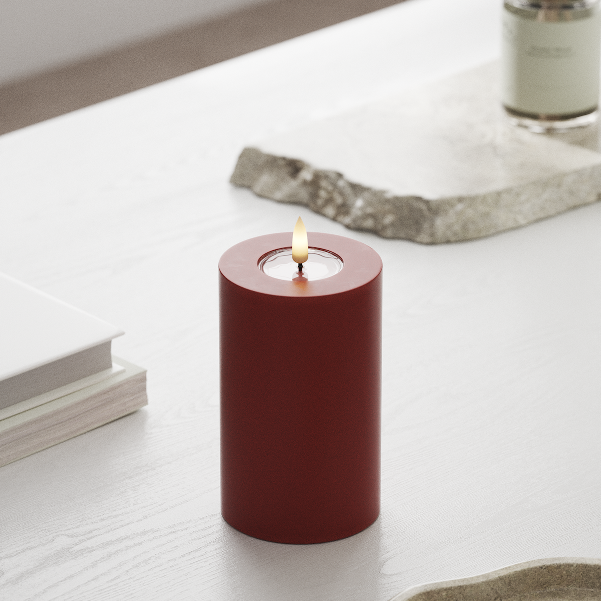 deluxe-homeart-blockkerzen-led-kerze-7-5x12-5-cm-rot-3d-flamme image 3