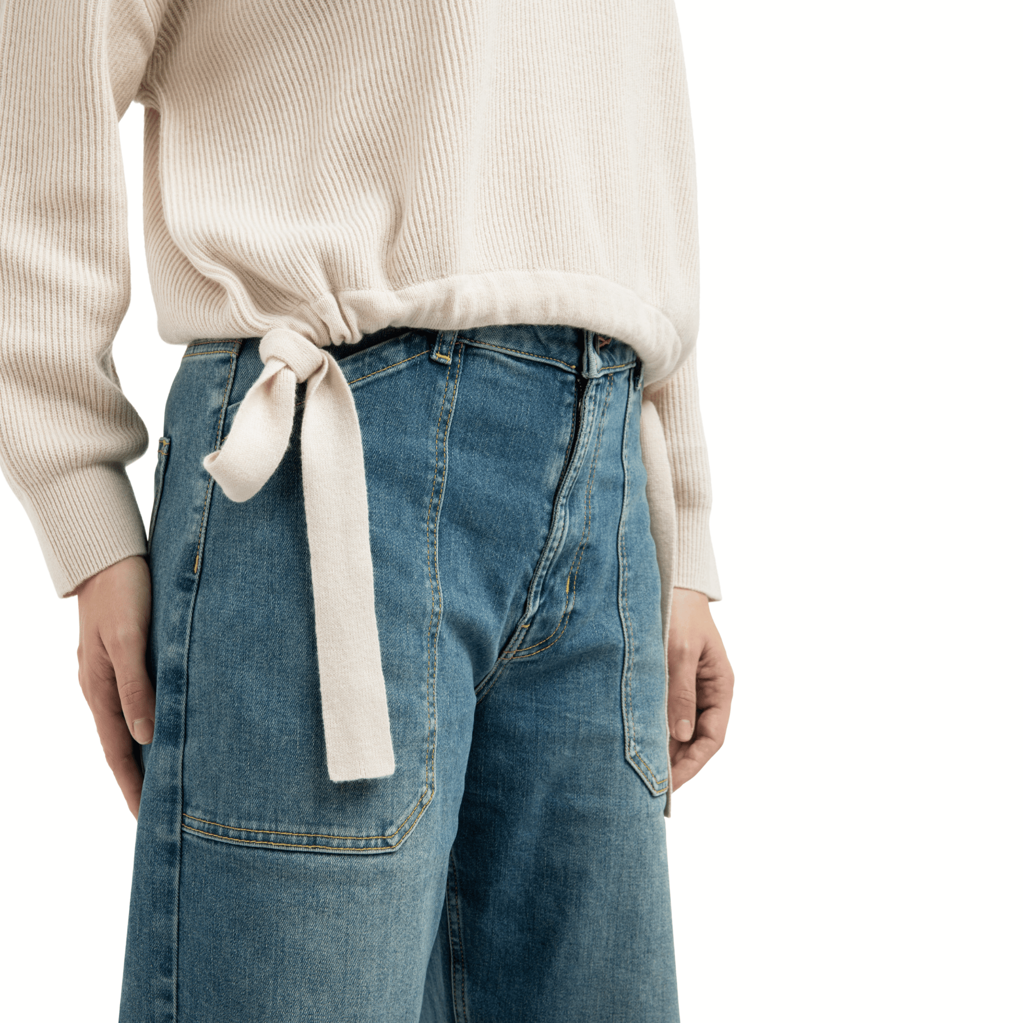 yaya-strickpullover-mit-bindeb-ndern-beige-oversize image 3