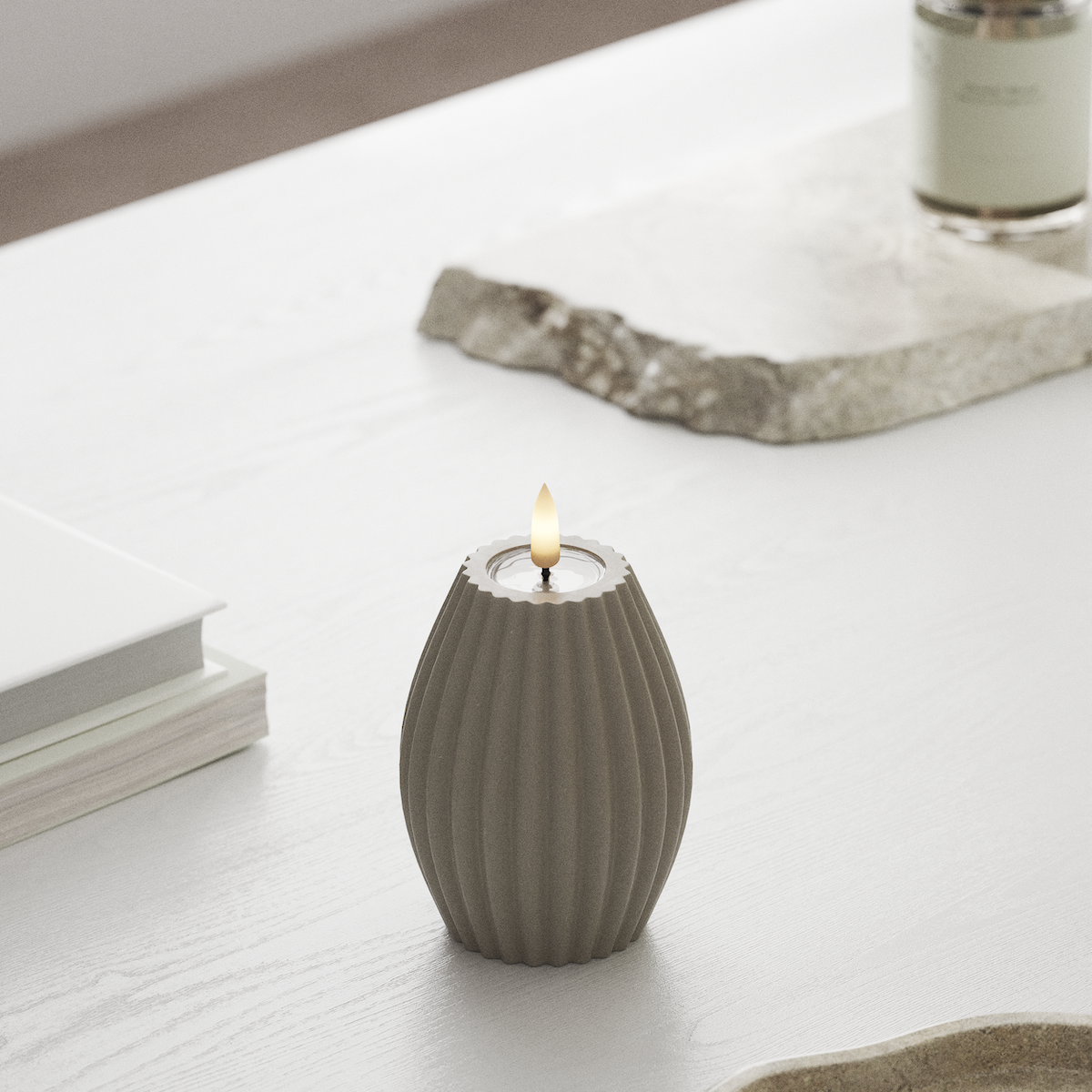 deluxe-homeart-rillenkerzen-led-rillenkerze-7-5x10-cm-sand-timer image 3