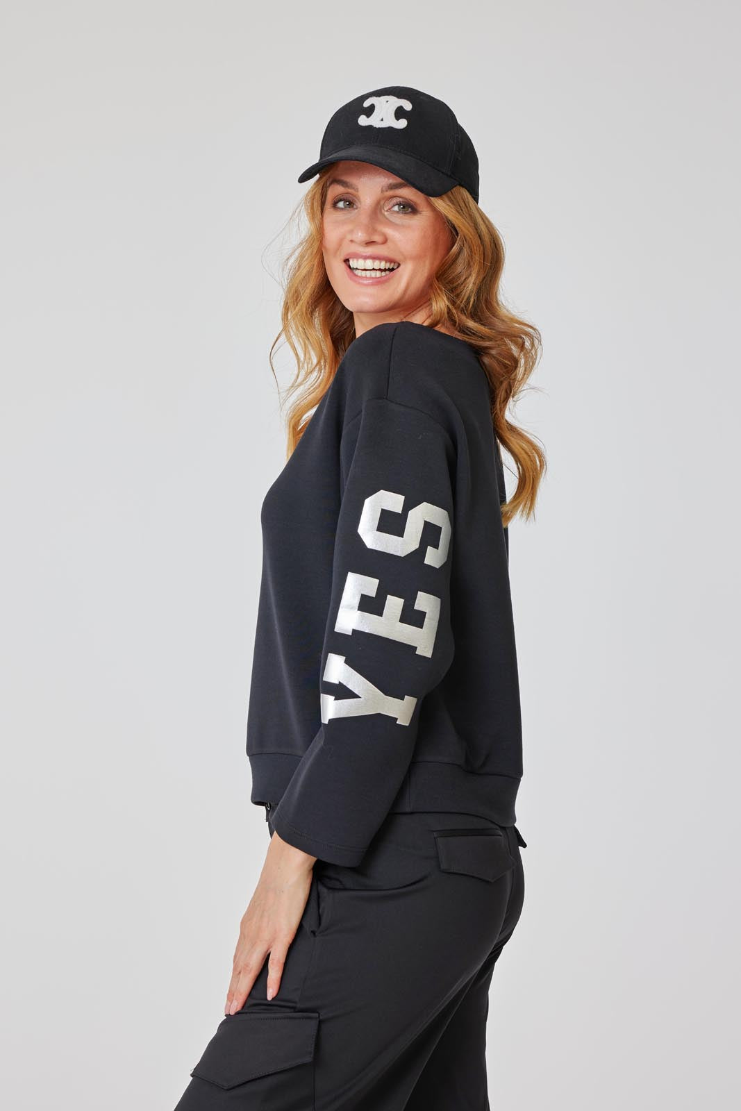 yes-sweatshirt-rmelprint-pullover-schwarz-40-42 image 3