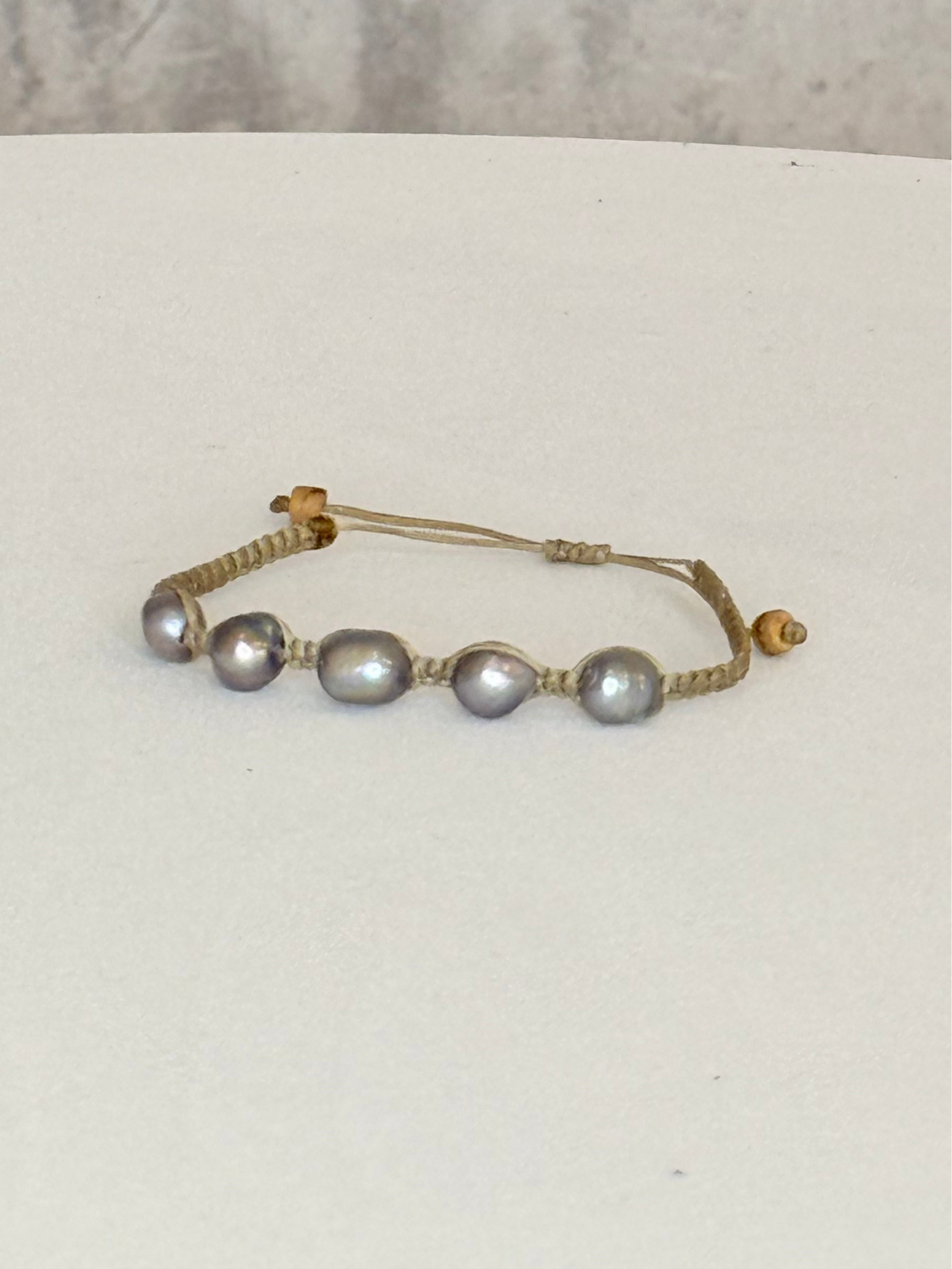 ein-st-ck-vom-gl-ck-armband-zuchtperlen-boho-braun-verstellbar image 2