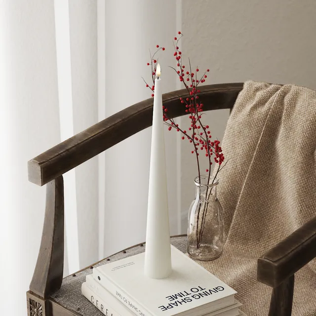 deluxe-homeart-kegelkerze-led-kegelkerze-38-cm-wei image 1
