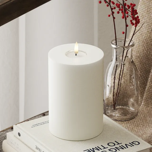 deluxe-homeart-blockkerzen-led-blockkerze-10x15-cm-wei-real-flame image 1