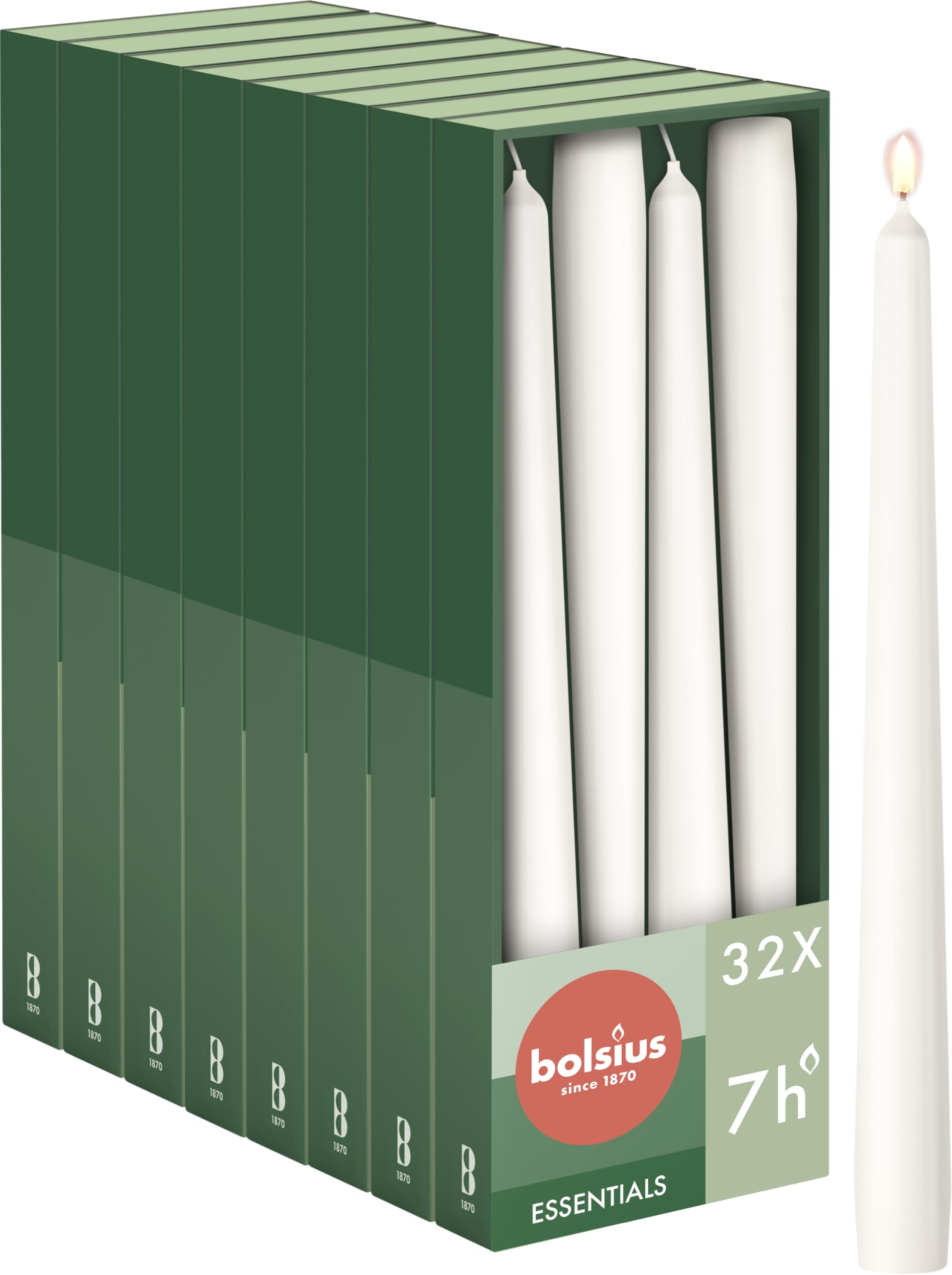 bolsius-essentials-spitzkerzen-wei-24-5-cm-32er-7h image 1