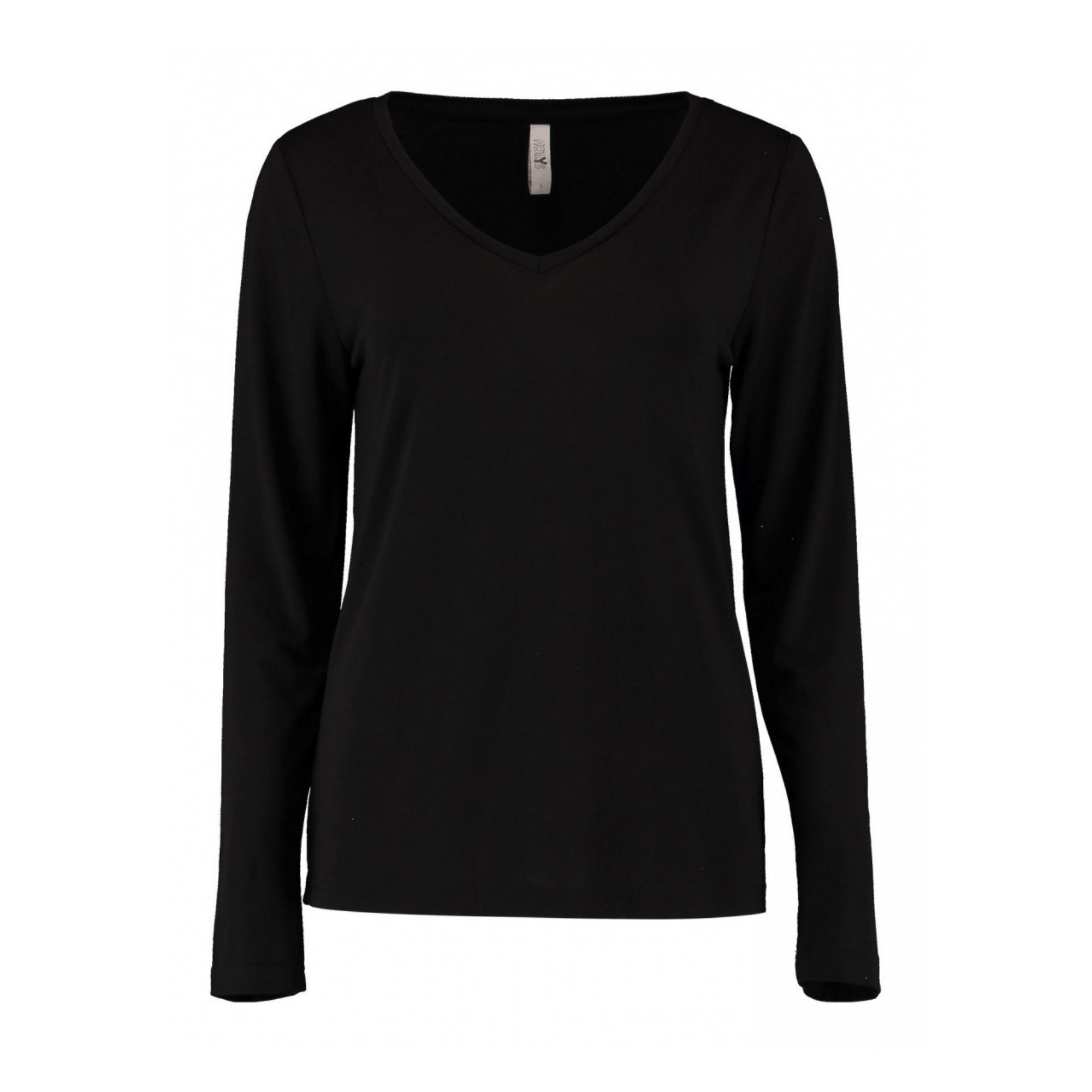hailys-langarmshirt-v-ausschnitt-schwarz-modal-basic image 2