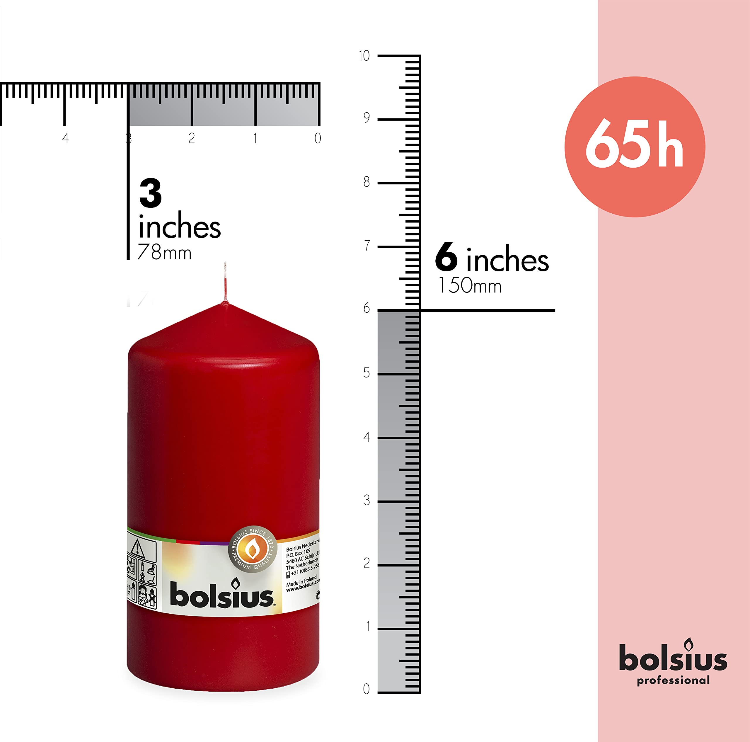 bolsius-essentials-stumpenkerzen-15x8-rot-8er-65h image 2