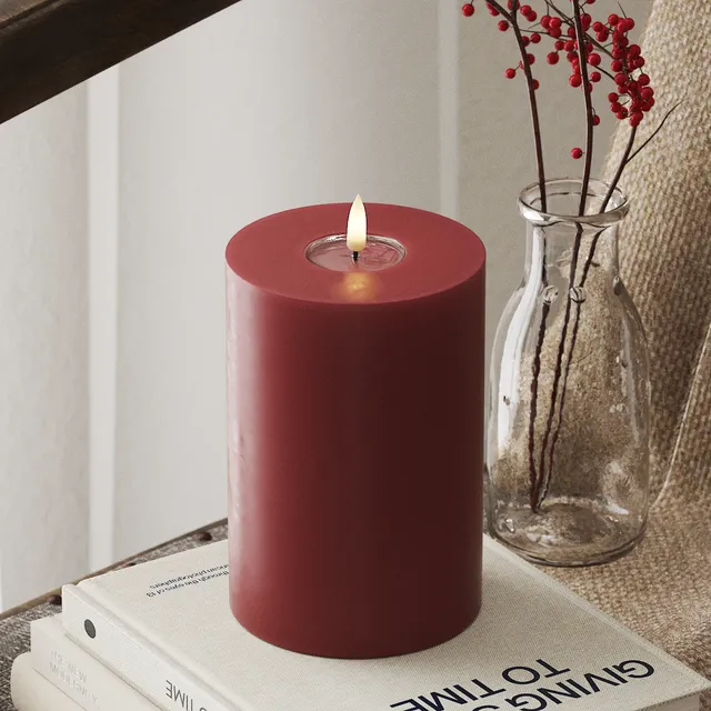 deluxe-homeart-blockkerzen-led-kerze-10x15-cm-bordeaux-real-flame image 1
