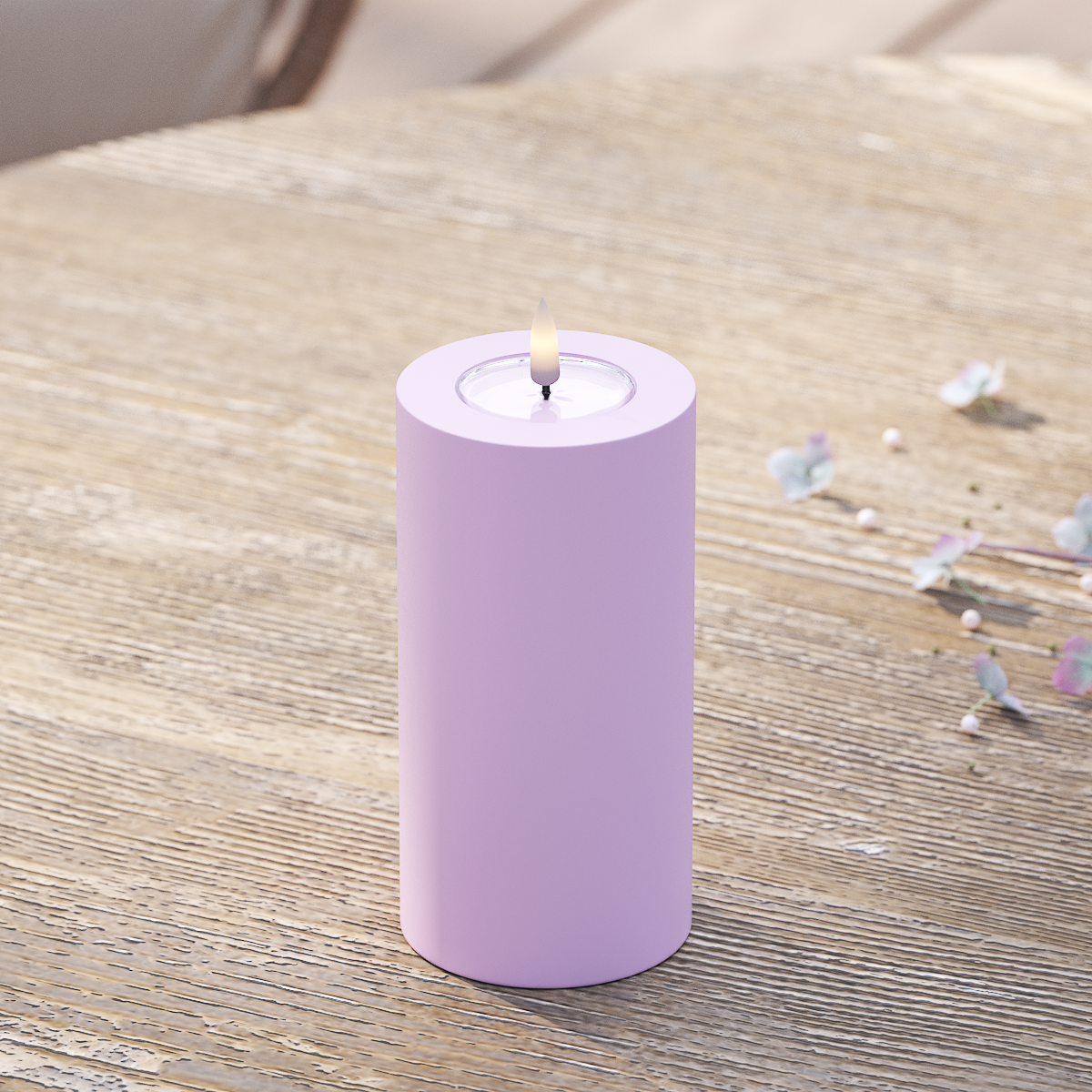 deluxe-homeart-au-enleuchten-led-outdoor-kerze-7-5x15-lavendel-ip44 image 1