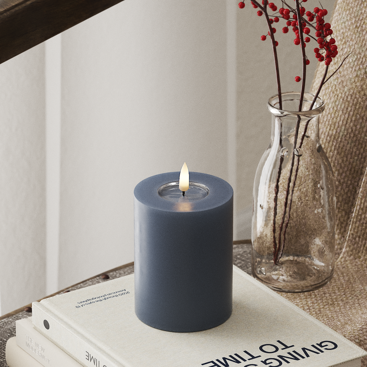 deluxe-homeart-blockkerzen-led-stumpenkerze-eisblau-10-cm image 1