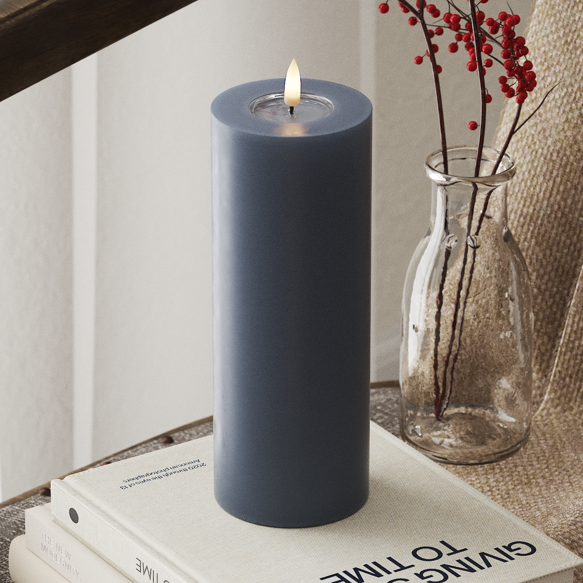 deluxe-homeart-blockkerzen-led-blockkerze-7-5x20cm-eisblau-real-flame image 1