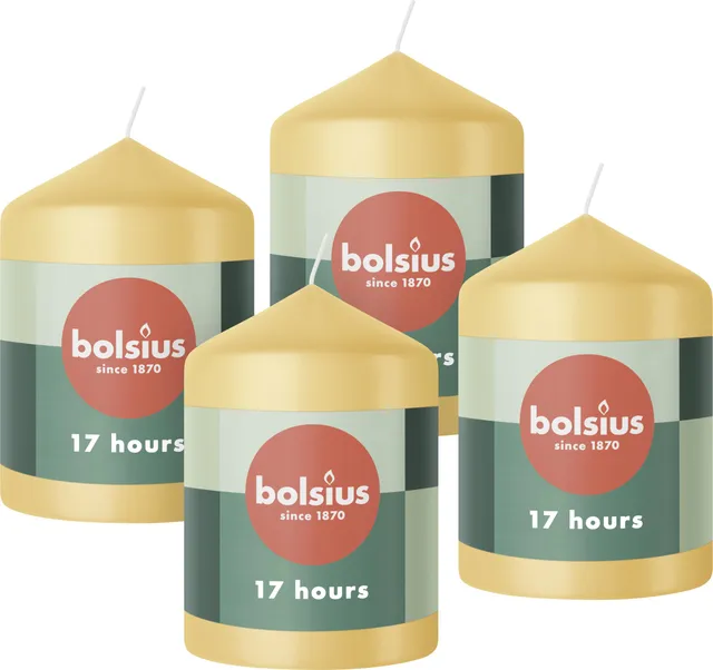 bolsius-essentials-stumpenkerzen-beige-8x6-cm-4-st-ck-17h image 1