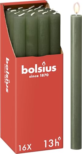 bolsius-rustik-stabkerzen-olivgr-n-16-st-ck-27-cm-13h image 8