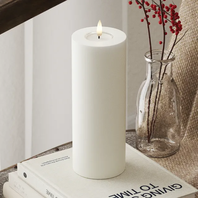 deluxe-homeart-blockkerzen-led-kerze-7-5x20cm-wei-real-flame image 1