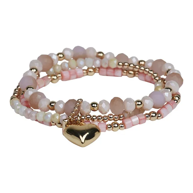 the-moshi-ruby-perlenarmband-set-rosa-gold-elastisch image 1