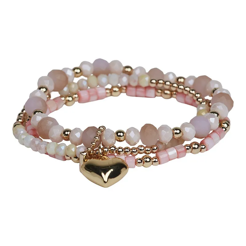 the-moshi-ruby-perlenarmband-set-rosa-gold-elastisch image 1