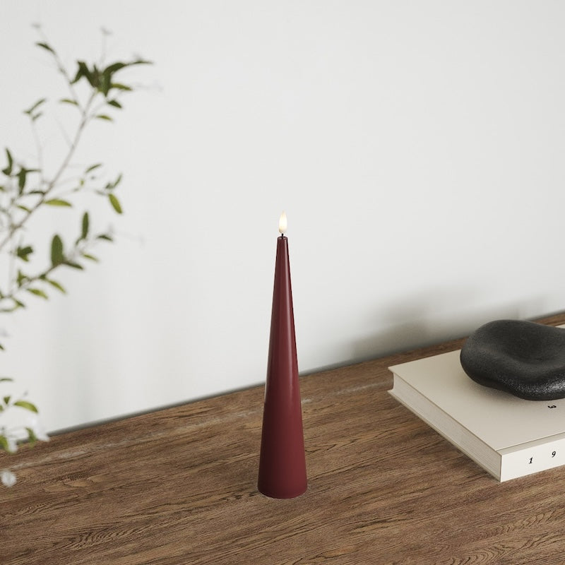 deluxe-homeart-kegelkerze-led-stabkerze-28-cm-bordeaux image 4