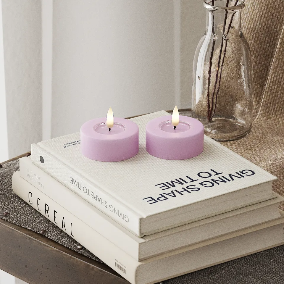 deluxe-homeart-teelichter-led-jumbo-teelicht-lavendel-2-st-ck-real-flame image 1