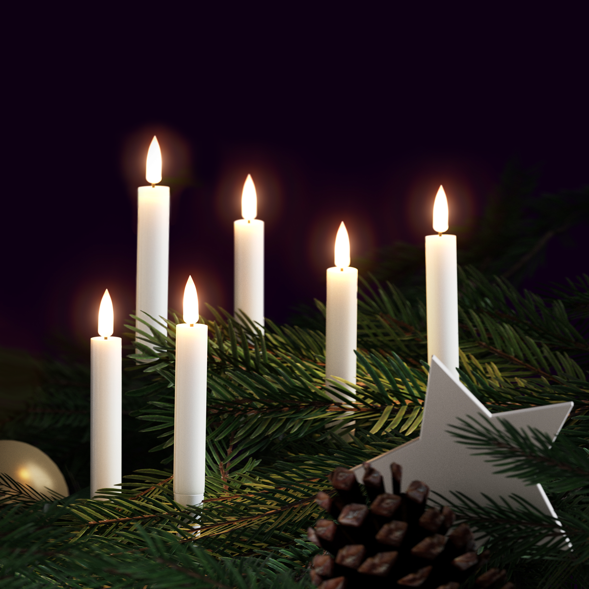 deluxe-homeart-saisons-weihnachtsbaumkerzen-led-6st-stearin image 1