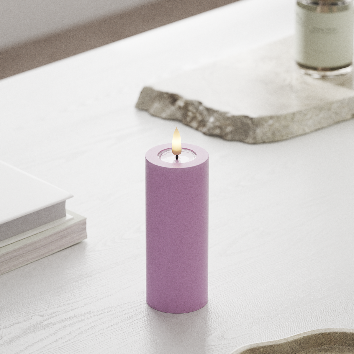 deluxe-homeart-blockkerzen-led-stumpenkerzen-lavendel-12-5-cm image 3