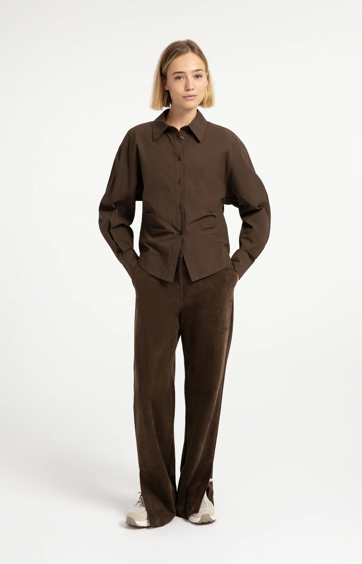 yaya-bluse-tailliert-raffung-braun-gr-36-40 image 4