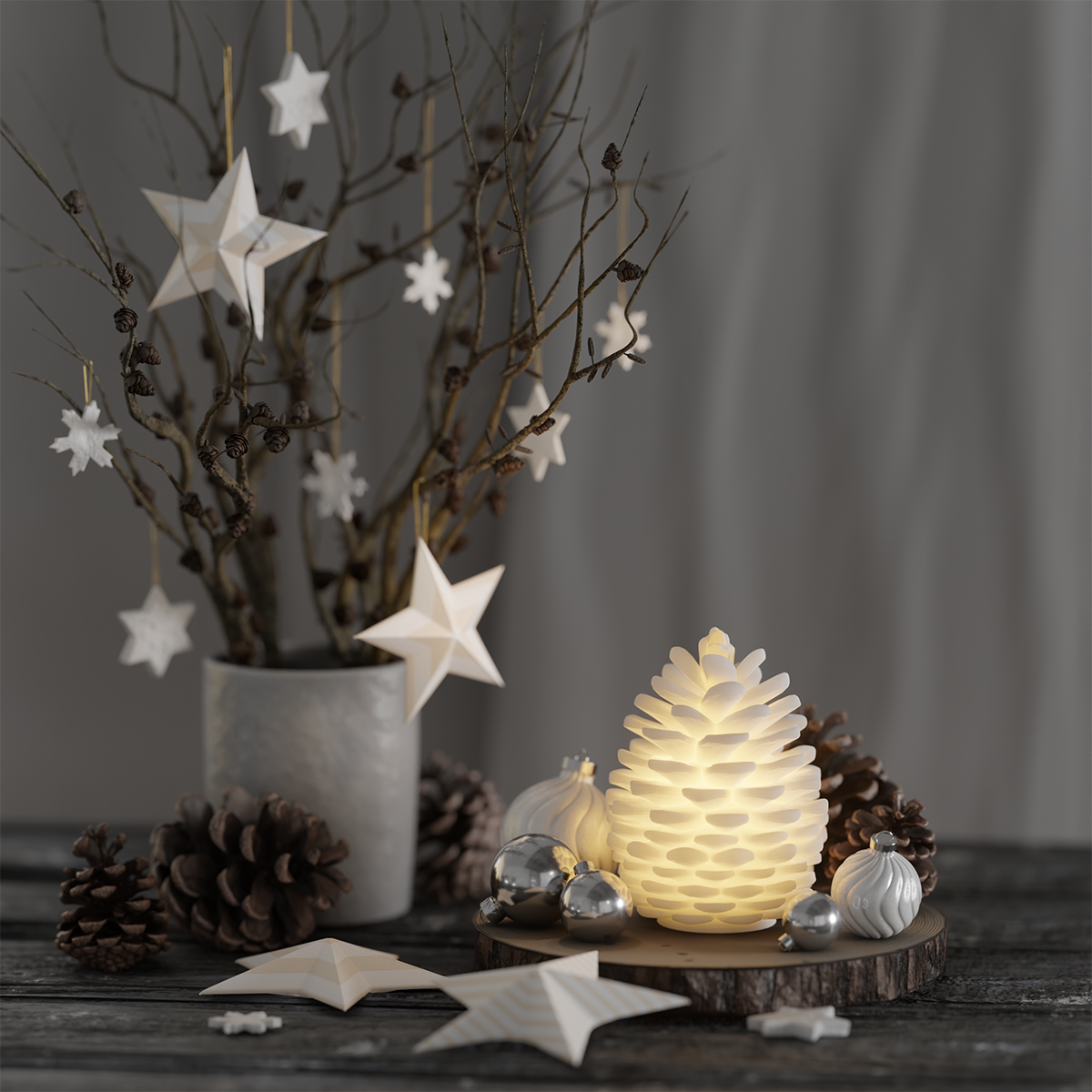 deluxe-homeart-saisons-led-tannenzapfen-13-cm-deko image 1