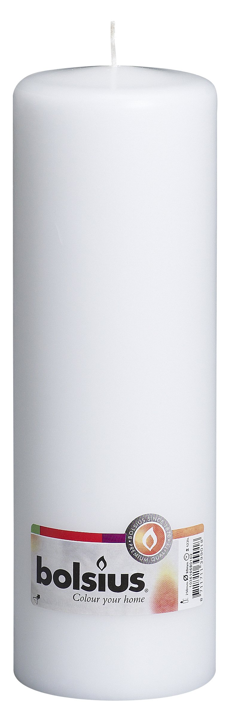 bolsius-essentials-stumpenkerzen-wei-8-st-ck-25-cm-115-std image 1
