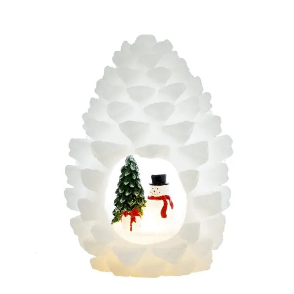 deluxe-homeart-saisons-kegel-deko-11x17cm-schneemann-weihnachten image 1