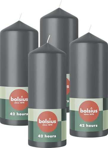 bolsius-essentials-stumpenkerze-anthrazit-4er-15x6cm-42h image 2
