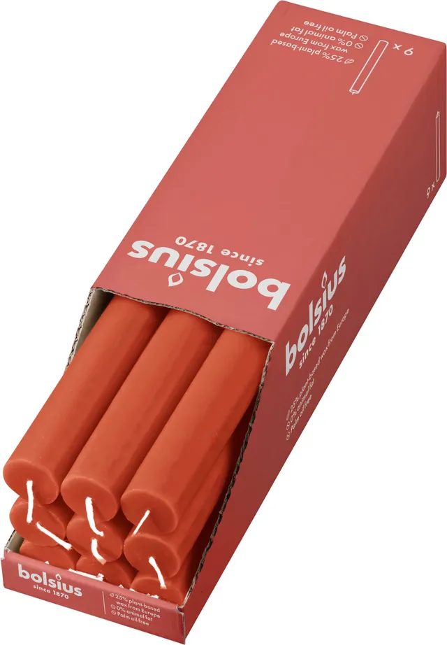 bolsius-rustik-stabkerzen-orange-9er-pack-27x2-3-cm image 1