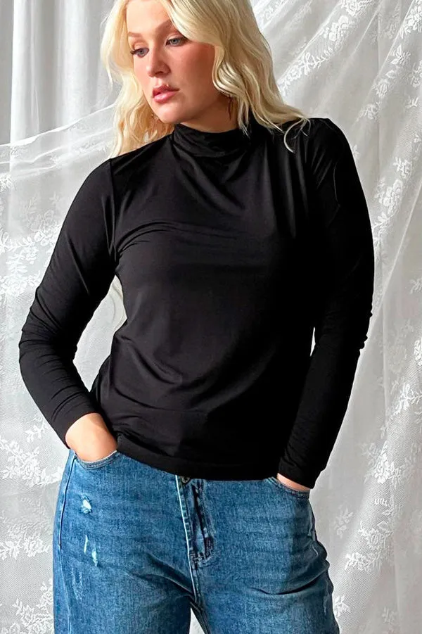 bypias-amber-bambus-shirt-damen-stehkragen-schwarz image 1