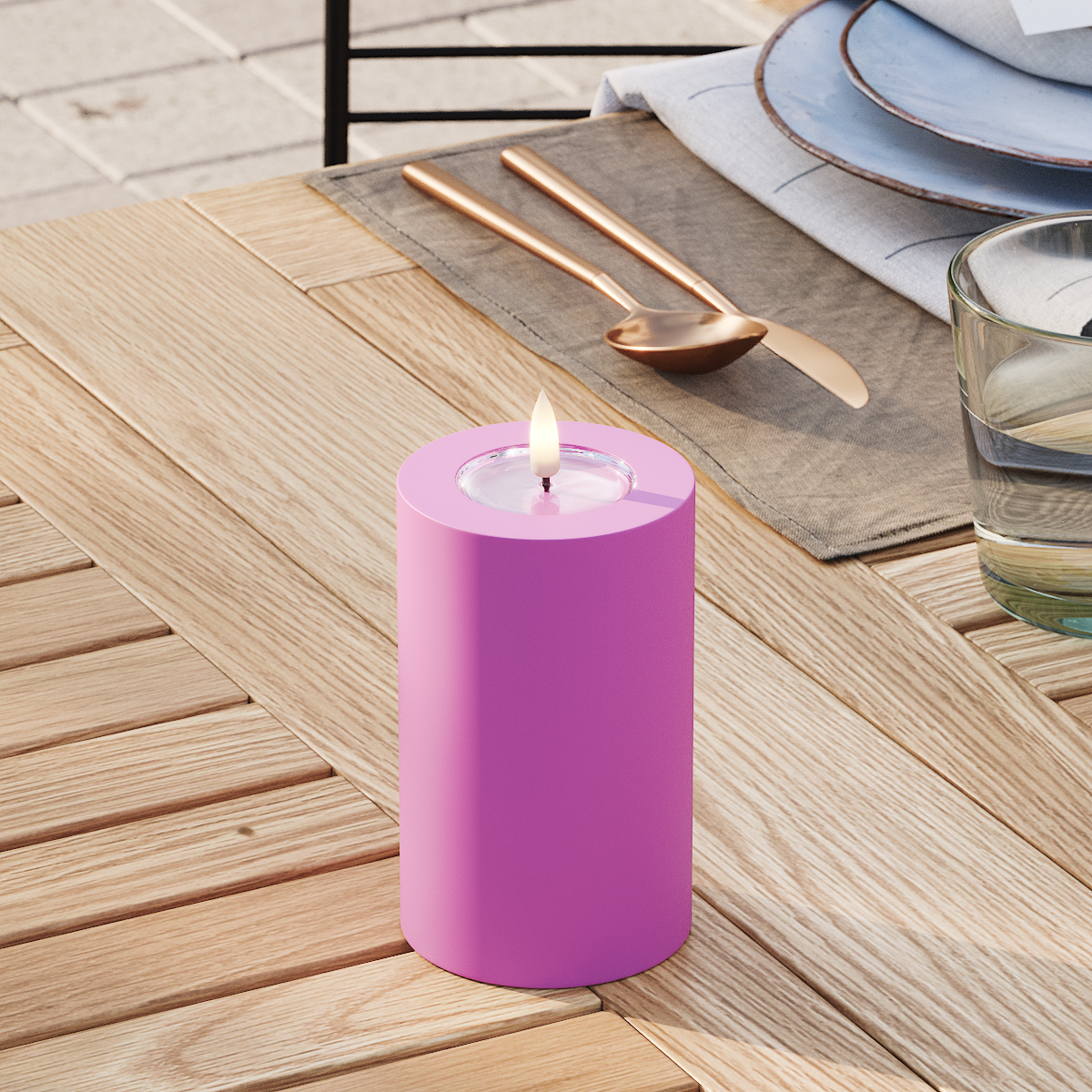 deluxe-homeart-au-enleuchten-led-blockkerze-7-5x12-5-cm-magenta image 3